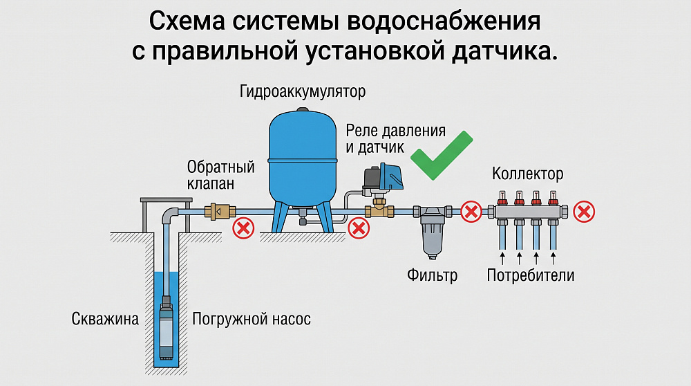 Датчик давления: куда врезать