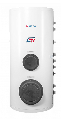 Бойлер Viena ST 200D (напольный, нерж. сталь 316, 2 змеевика 30+30Квт, фланец для прочистки)